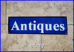 Reproduction Enamel Metal Sign Antiques Vintage