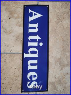 Reproduction Enamel Metal Sign Antiques Vintage