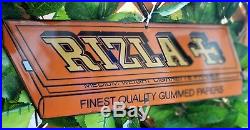 Rizla Shop Advertising Sign. Vintage Tobacco Cigarette. Rare Enamel Man Cave