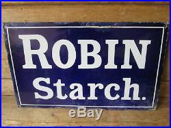 Robin starch enamel sign. Advertising sign. Kitchenalia. Enamel sign. Vintage sign
