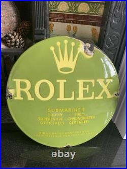 Rolex Vintage Submariner Enamel Advertising Sign Heavy Porcelain Enamel 30cm