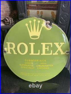 Rolex Vintage Submariner Enamel Advertising Sign Heavy Porcelain Enamel 30cm