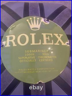 Rolex Vintage Submariner Enamel Advertising Sign Heavy Porcelain Enamel 30cm
