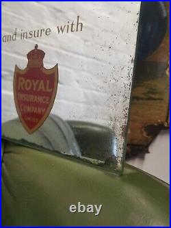 Royal Insurance company Vintage Advertising Mirror not enamel sign