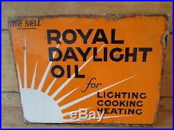 Royal daylight oil enamel sign. Vintage sign. Shell. BP. Oil sign