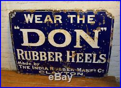 Rubber heels advertising enamel sign garage kitchen vintage retro antique indust