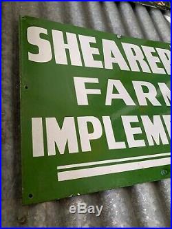 SHEARERS FARM IMPLEMENTS Vintage Australian Enamel Agricultural Sign MINT