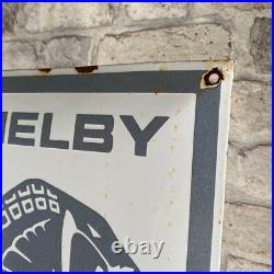 SHELBY Enamel Sign 27.6x11.8 (70x30cm) Vintage Racing Car Garage Porcelain Sign SHELBY Enamel Sign 27.6x11.8 (70x30cm) Vintage Racing Car Garage Porcelain Sign