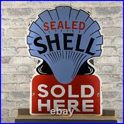 SHELL Enamel Sign 23.6x16.9 (60x43cm) Oil Garage Vintage Unique Wall Decoration