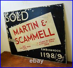 SOLD estate agents tin sign advertising mancave enamel garage metal vintage retr