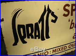SPRATT'S SPRATTS Bonio Dog Vintage Antique Enamel Advertising Sign Circa 1940's