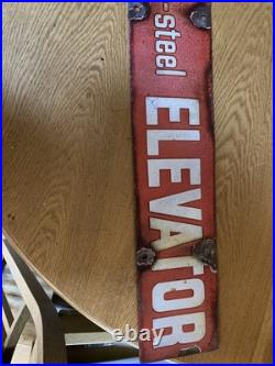 Salopian all steel elevator enamel sign nice aged condition
