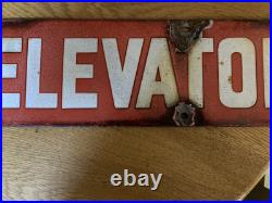 Salopian all steel elevator enamel sign nice aged condition