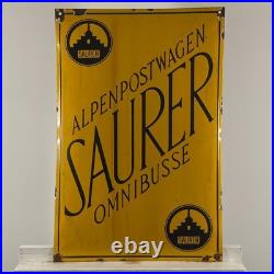 Saurer Enamel Sign 60x40cm (23.6x15.7) Nice Vintage Garage Advertising Sign