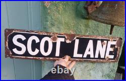 Scot' Lane / Edwardian enamel street sign / Doncaster interest