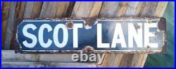 Scot' Lane / Edwardian enamel street sign / Doncaster interest