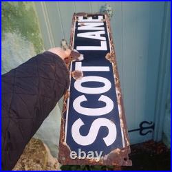 Scot' Lane / Edwardian enamel street sign / Doncaster interest