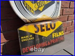 Selo Films Enamel Sign Double Sided Advertising 1930s 1940s VINTAGE Antique