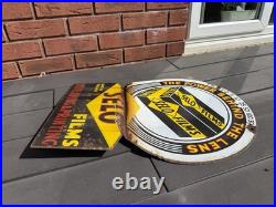 Selo Films Enamel Sign Double Sided Advertising 1930s 1940s VINTAGE Antique