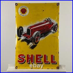 Shell Enamel Sign 60x40cm (23.6x15.7) Big Vintage Service Motor Oil Signage