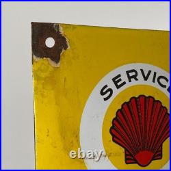Shell Enamel Sign 60x40cm (23.6x15.7) Big Vintage Service Motor Oil Signage
