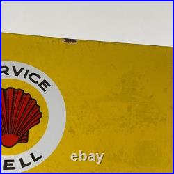Shell Enamel Sign 60x40cm (23.6x15.7) Big Vintage Service Motor Oil Signage