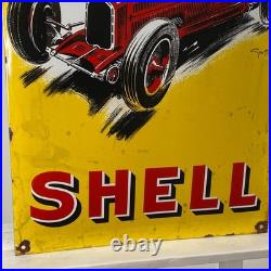 Shell Enamel Sign 60x40cm (23.6x15.7) Big Vintage Service Motor Oil Signage