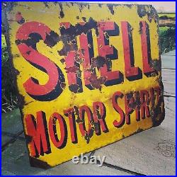 Shell Motor Spirit 100% Vintage Original 1920s double sided Enamel Sign