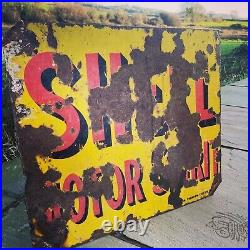 Shell Motor Spirit 100% Vintage Original 1920s double sided Enamel Sign