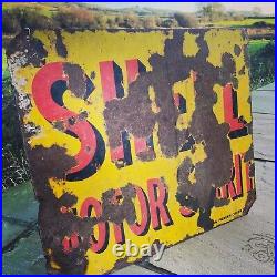 Shell Motor Spirit 100% Vintage Original 1920s double sided Enamel Sign