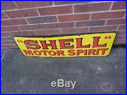 Shell Motor Spirit Vintage Enamel Sign. Vgc