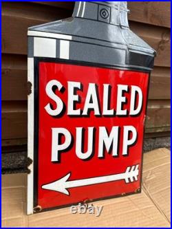 Shell enamel sign oil pump vintage petrol/oil advertising