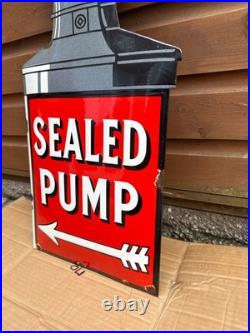 Shell enamel sign oil pump vintage petrol/oil advertising