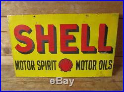 Shell motor spirit /motor oils enamel double sided sign. Vintage sign. BP. Esso
