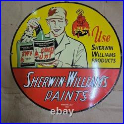 Sherwin Williams Porcelain Enamel Sign 29 X 29 Inches