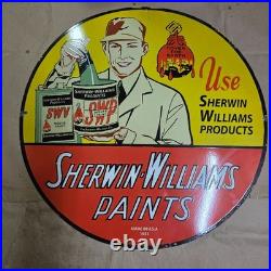 Sherwin Williams Porcelain Enamel Sign 29 X 29 Inches