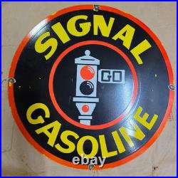 Signal Gasoline Porcelain Enamel Sign 29 X 29 Inches
