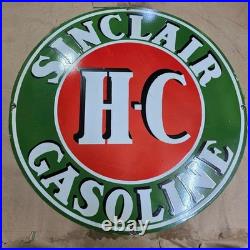 Sinclair H-c Gasoline Porcelain Enamel Sign 29 X 29 Inches