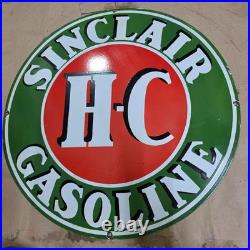 Sinclair H-c Gasoline Porcelain Enamel Sign 29 X 29 Inches