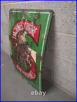 Singer sewing Machine Enamel Sign Belgian Vintage Antique