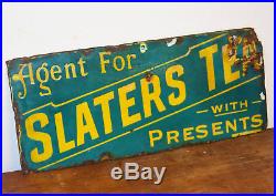 Slaters Tea enamel sign advertising mancave garage metal vintage retro kitchen a