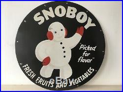 Snoboy Picked for Flavor Porcelain Enamel Sign Vintage Classic 23 Diameter