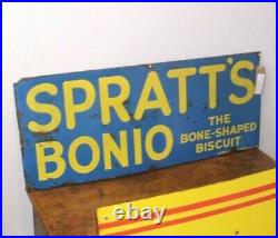 Spratt's Enamel Sign The Bone Shaped Biscuit 1930's Early Vintage, Pets Dog Food