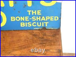 Spratt's Enamel Sign The Bone Shaped Biscuit 1930's Early Vintage, Pets Dog Food