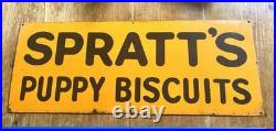 Spratts Biscuits Advertising Enamel Sign Old Vintage Metal Pet Original Retro