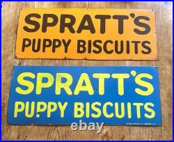 Spratts Biscuits Advertising Enamel Sign Old Vintage Metal Pet Original Retro