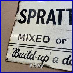 Spratts Enamel Advertising Sign Vintage