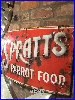 Spratts Enamel Sign Original Old Rare Advertiding Antique Collectable Vintage