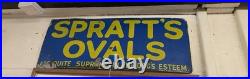 Spratts Oval Dog Biscuits Enamel Advertising Sign Mid 20th Century Vintage