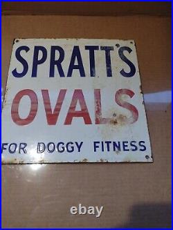 Spratts Ovals For Doggy Fitness Original Enamel Sign